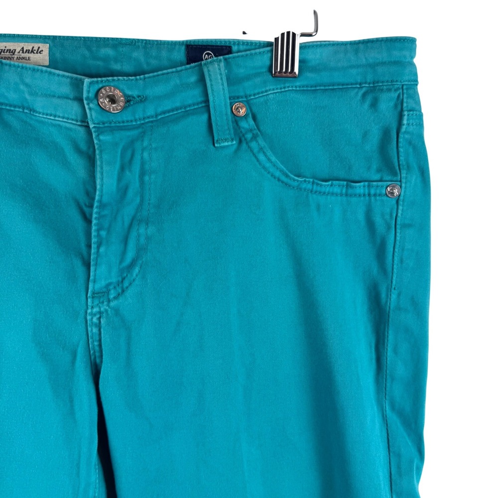 AG Adriano Goldschmied The Legging Ankle Pants Womens 31R Turquoise Super Skinny